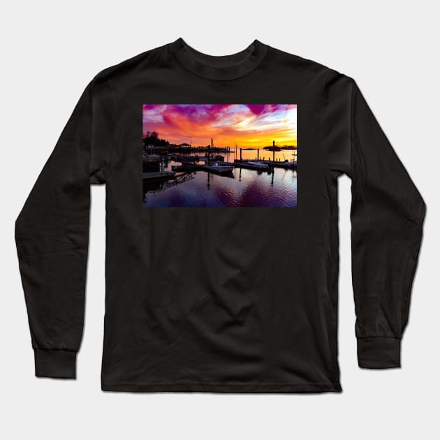 Shoreline Sunset Long Sleeve T-Shirt by Rob Johnson Photography